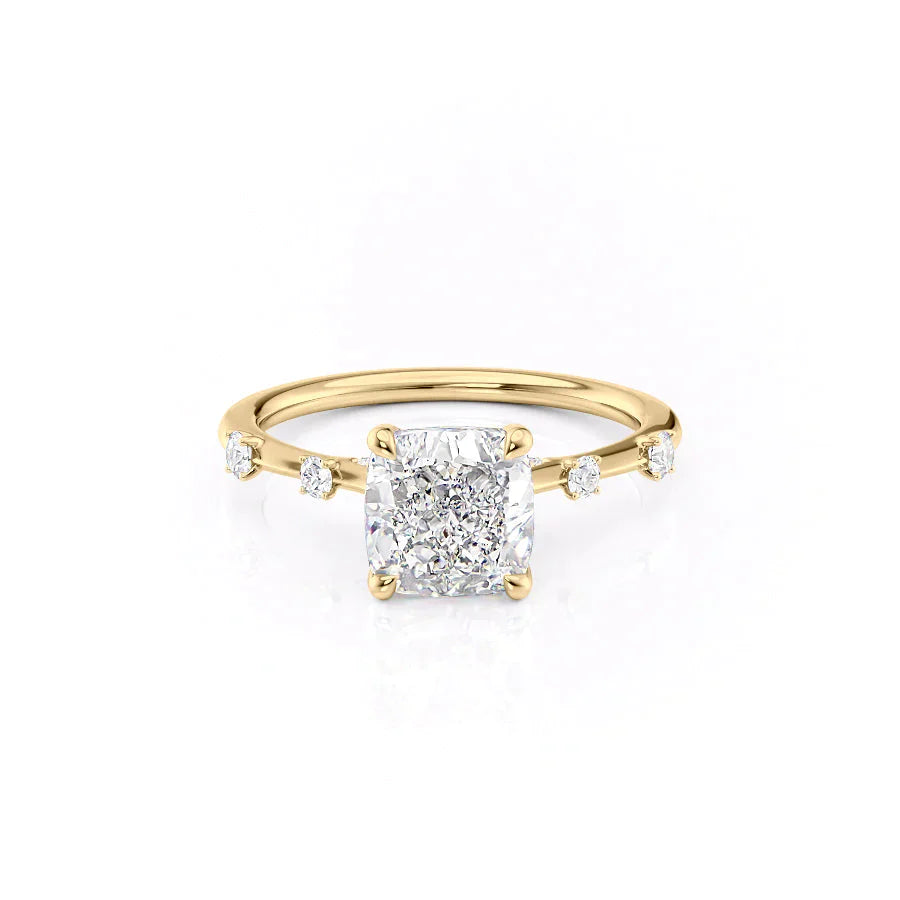 The Serena Set With A 3 Carat Cushion Moissanite