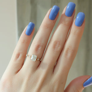 The Serena Set With A 2 Carat Elongated Cushion Lab Diamond