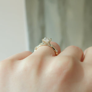 The Serena Set With A 2 Carat Elongated Cushion Lab Diamond