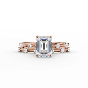 The Serena Set With A 1 Carat Emerald Moissanite