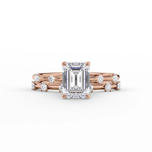 The Serena Set With A 2 Carat Emerald Lab Diamond