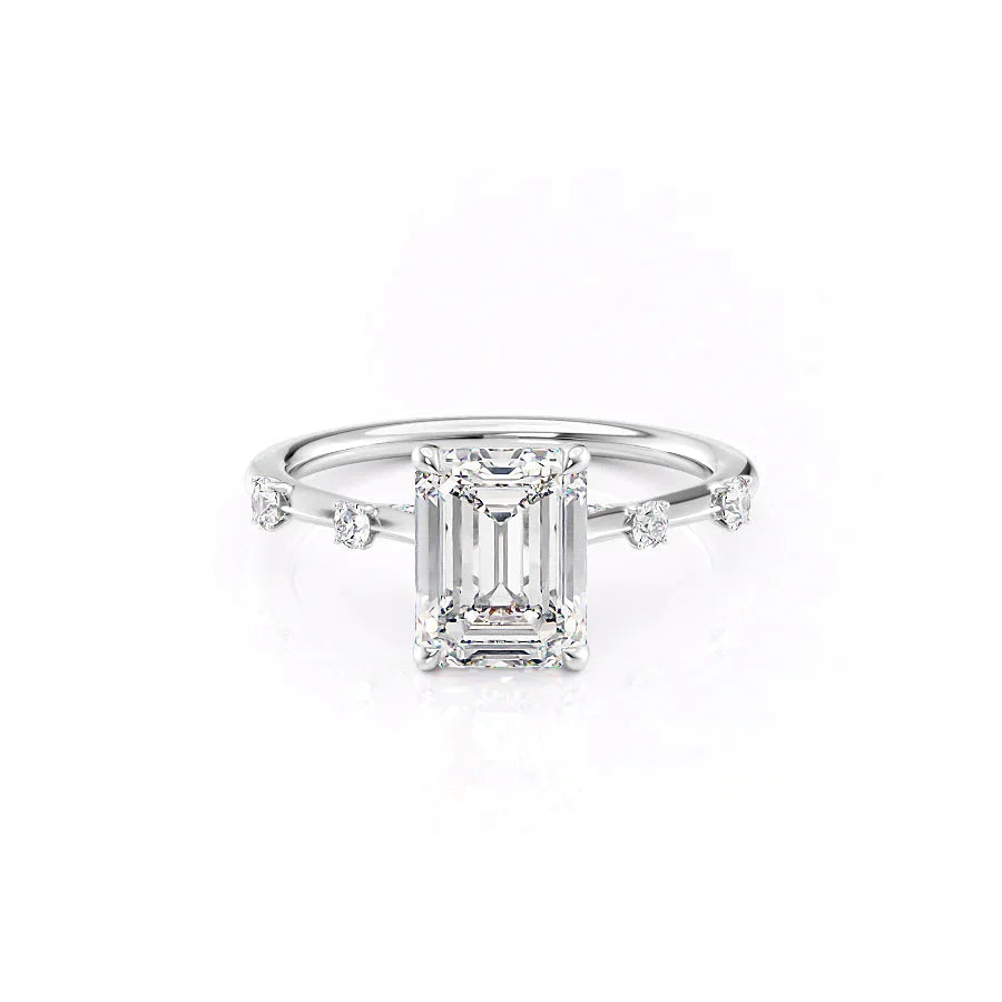 The Serena Set With A 4 Carat Emerald Moissanite