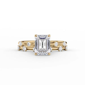 The Serena Set With A 4 Carat Emerald Moissanite