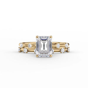 The Serena Set With A 2 Carat Emerald Lab Diamond