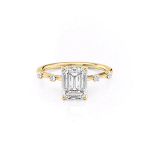 The Serena Set With A 2.5 Carat Emerald Lab Diamond