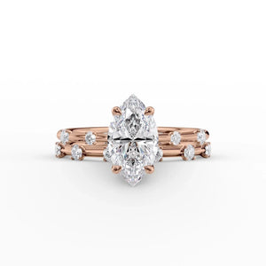 The Serena Set With A 3 Carat Marquise Lab Diamond