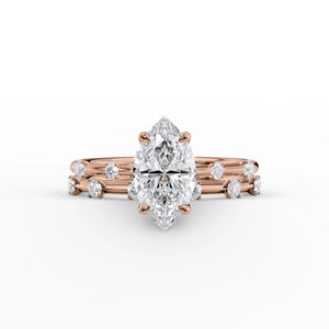 The Serena Set With A 2.5 Carat Marquise Lab Diamond