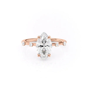 The Serena Set With A 3 Carat Marquise Moissanite