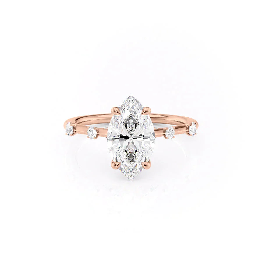 The Serena Set With A 4 Carat Marquise Moissanite