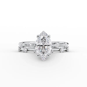 The Serena Set With A 2 Carat Marquise Moissanite
