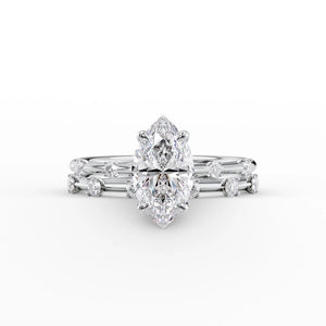 The Serena Set With A 2 Carat Marquise Lab Diamond