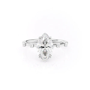The Serena Set With A 3 Carat Marquise Moissanite