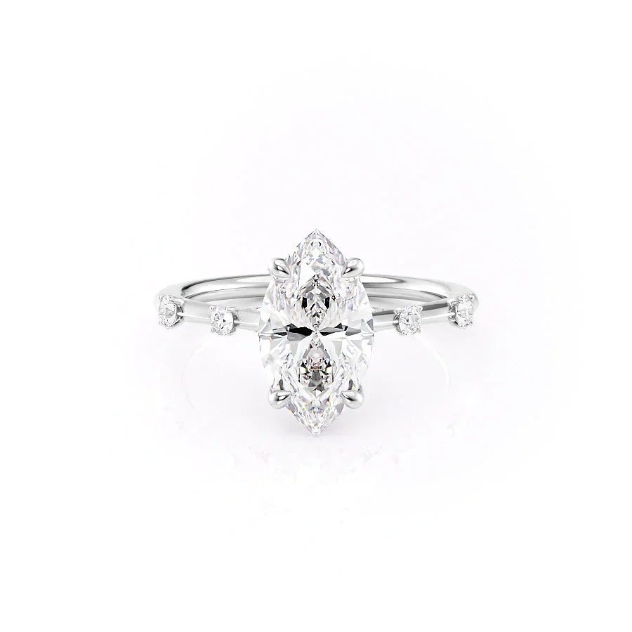 The Serena Set With A 1 Carat Marquise Moissanite