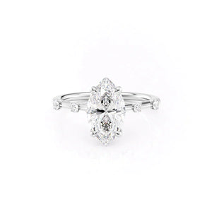 The Serena Set With A 2.5 Carat Marquise Lab Diamond