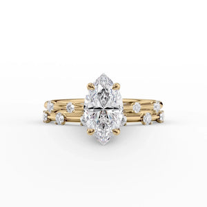 The Serena Set With A 1 Carat Marquise Moissanite