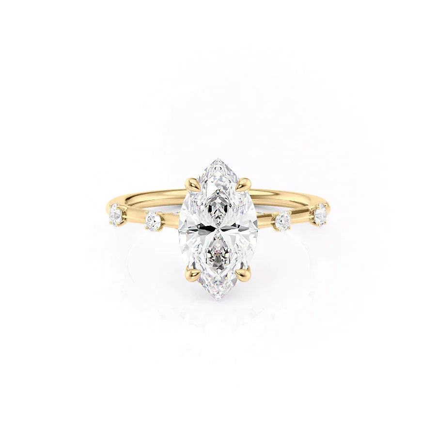 The Serena Set With A 2 Carat Marquise Lab Diamond