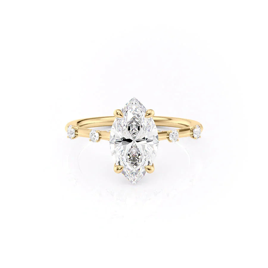 The Serena Set With A 1 Carat Marquise Moissanite