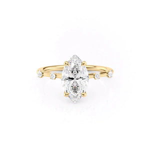 The Serena Set With A 1.5 Carat Marquise Lab Diamond