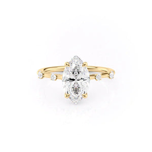 The Serena Set With A 5 Carat Marquise Moissanite