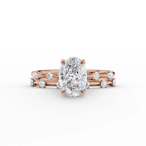 The Serena Set With A 1 Carat Oval Lab Diamond