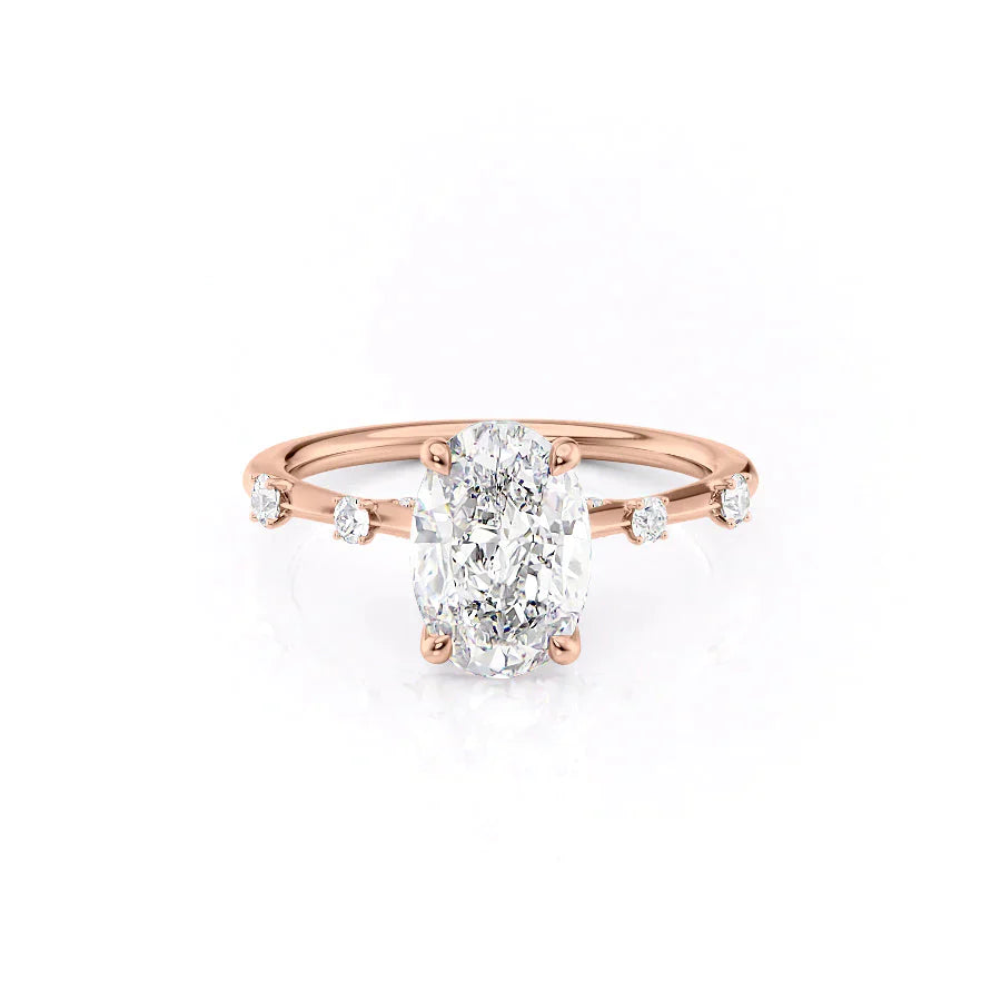 The Serena Set With A 1 Carat Oval Lab Diamond