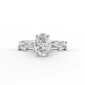 The Serena Set With A 1 Carat Oval Lab Diamond