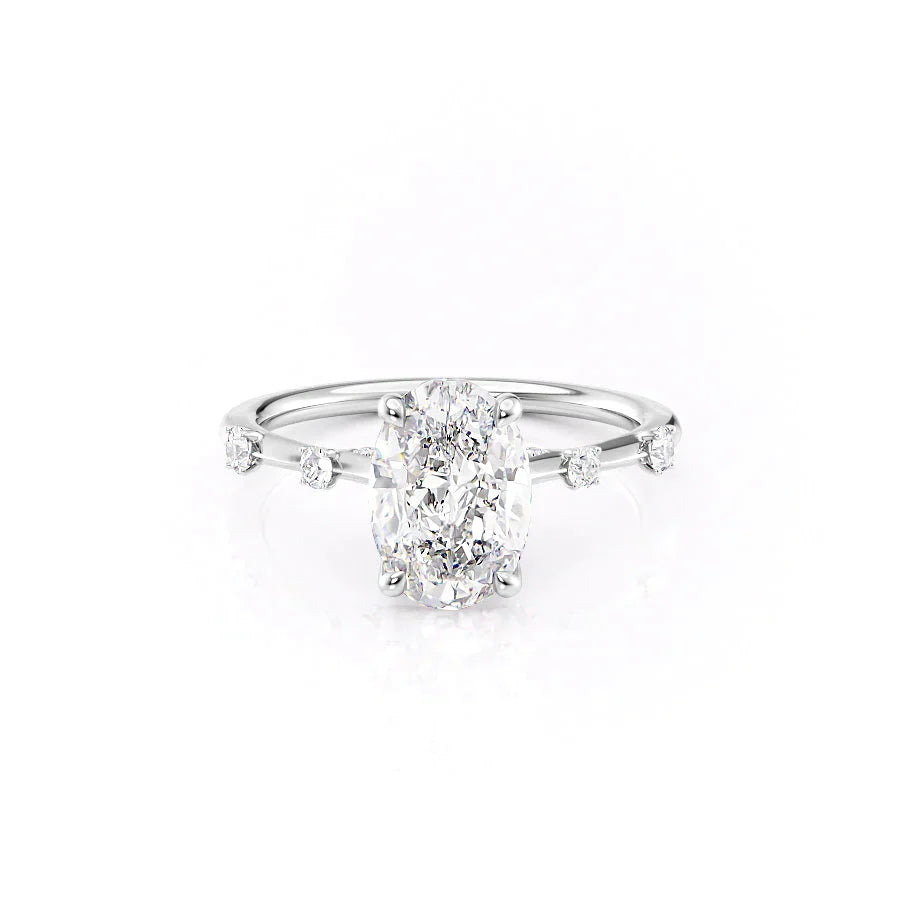 The Serena Set With A 4.5 Carat Oval Moissanite
