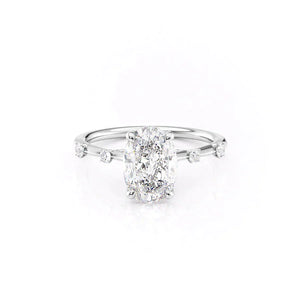 The Serena Set With A 3 Carat Oval Moissanite