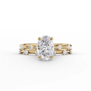 The Serena Set With A 1.5 Carat Oval Moissanite