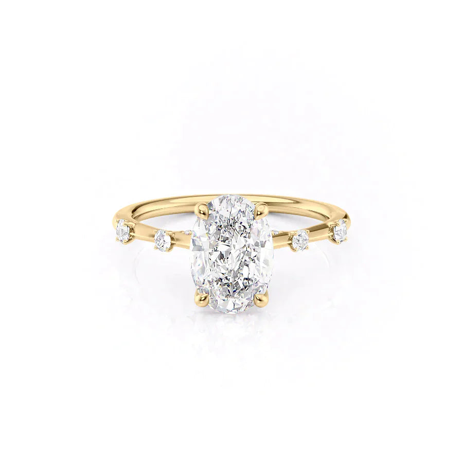 The Serena Set With A 4.5 Carat Oval Moissanite