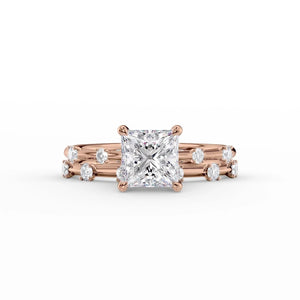 The Serena Set With A 2 Carat Princess Lab Diamond