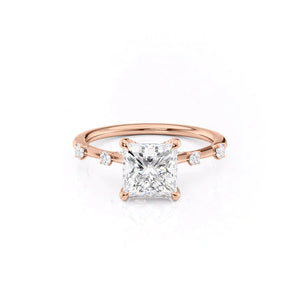 The Serena Set With A 4.5 Carat Princess Moissanite