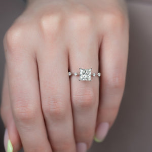 The Serena Set With A 2 Carat Princess Lab Diamond