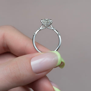 The Serena Set With A 2 Carat Princess Lab Diamond