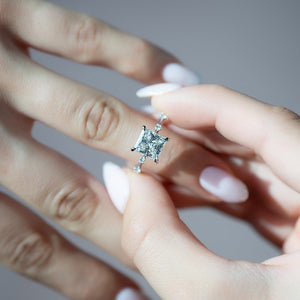 The Serena Set With A 2 Carat Princess Lab Diamond