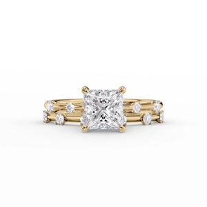 The Serena Set With A 4.5 Carat Princess Moissanite