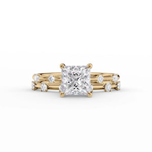 The Serena Set With A 2 Carat Princess Lab Diamond