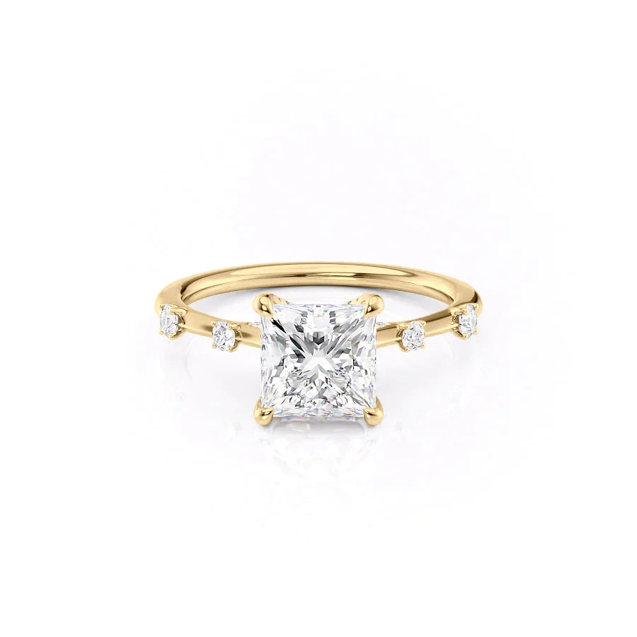 The Serena Set With A 4.5 Carat Princess Moissanite
