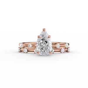 The Serena Set With A 1.5 Carat Pear Moissanite