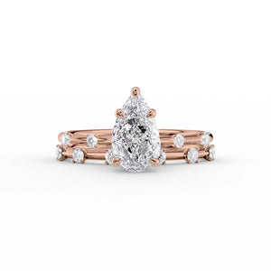 The Serena Set With A 2 Carat Pear Lab Diamond