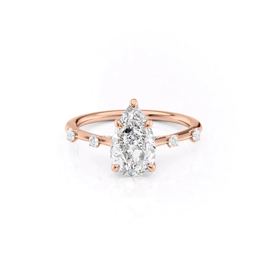 The Serena Set With A 1.5 Carat Pear Moissanite