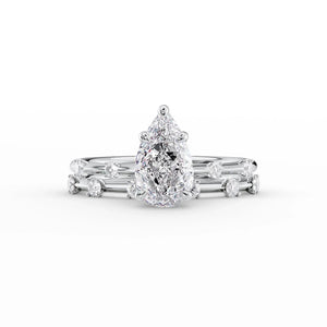 The Serena Set With A 2.5 Carat Pear Lab Diamond