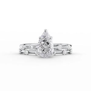 The Serena Set With A 2 Carat Pear Lab Diamond