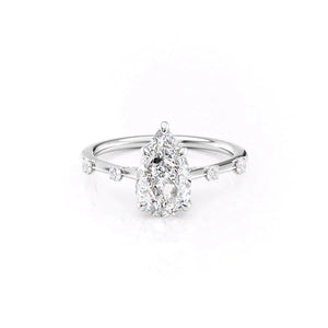 The Serena Set With A 4.5 Carat Pear Moissanite