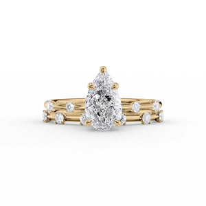 The Serena Set With A 1 Carat Pear Lab Diamond
