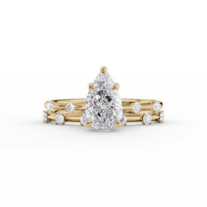 The Serena Set With A 2.5 Carat Pear Lab Diamond