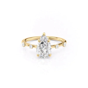 The Serena Set With A 2.5 Carat Pear Lab Diamond