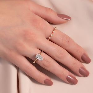 The Serena Set With A 1 Carat Pear Lab Diamond