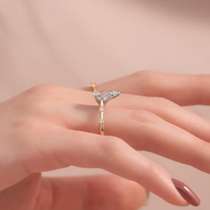 The Serena Set With A 1 Carat Pear Lab Diamond