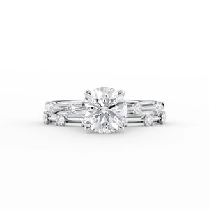 The Serena Set With A 5 Carat Round Moissanite